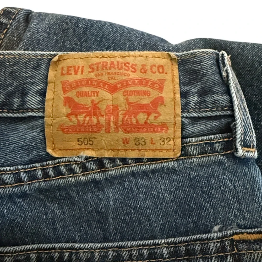 Levi's Men's 505‎ Blue Jeans Relaxed Fit Sz 33X32